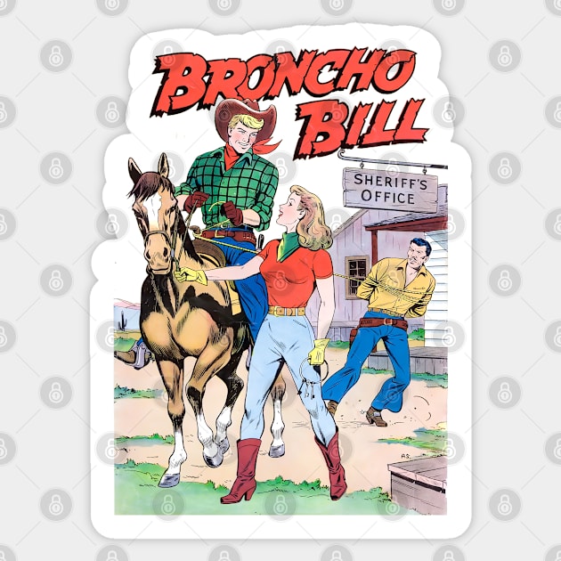 Broncho Bill Prisoner Cowboy Western Retro Comic Sticker by REVISTANGO